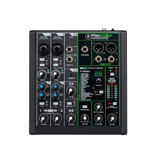 Mackie - ProFX6v3 Professional 6 Channel Mixer with Effects & USB