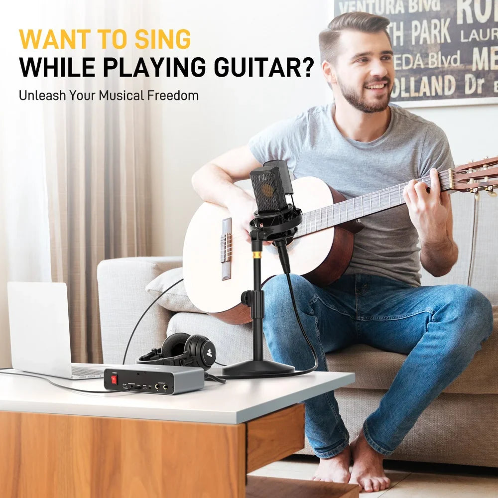 Maono PS22 Audio Interface for Recording, Music Production, Guitar