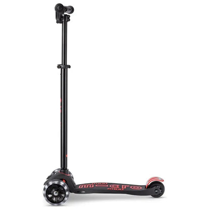 Micro - Maxi Deluxe Pro LED Manual Scooter - Black/Red