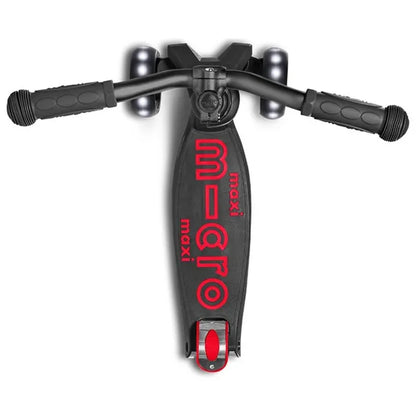 Micro - Maxi Deluxe Pro LED Manual Scooter - Black/Red