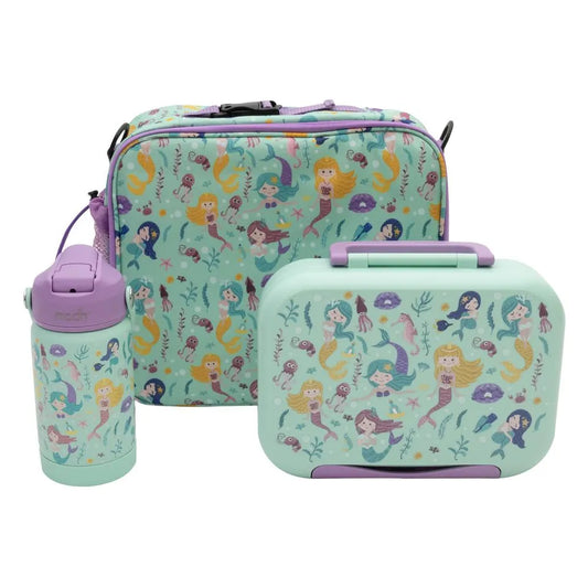 Moon - Kids Lunch Box Set With Insulated Bottle & Carry Bag With Strap - Mermaid