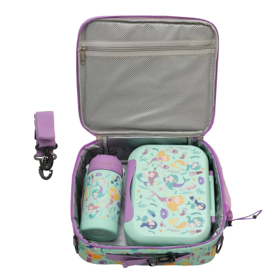 Moon - Kids Lunch Box Set With Insulated Bottle & Carry Bag With Strap - Mermaid