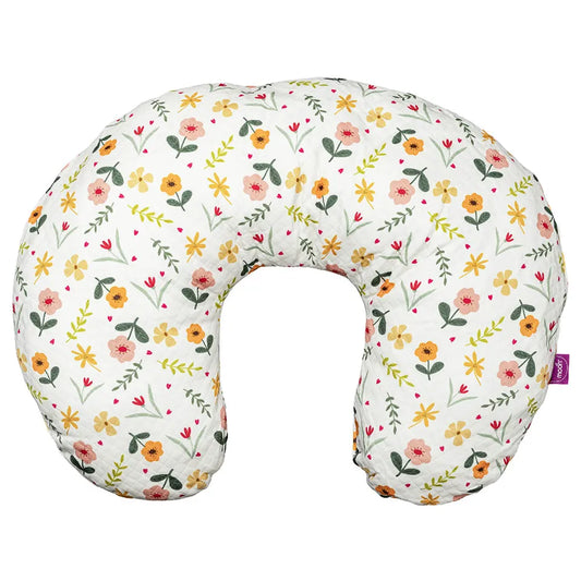Moon - Portable Breast Feeding Pillow With Zippered Cover - Flowers