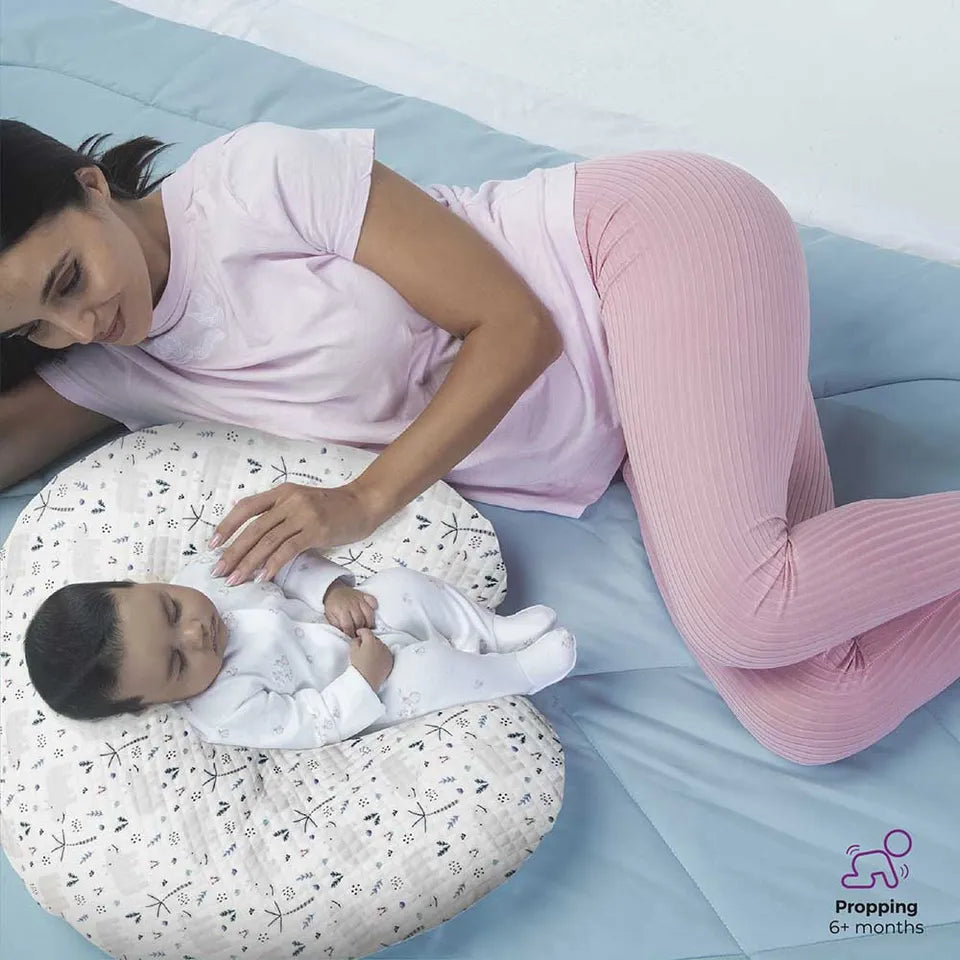 Moon - Portable Breast Feeding Pillow With Zippered Cover- Hippo