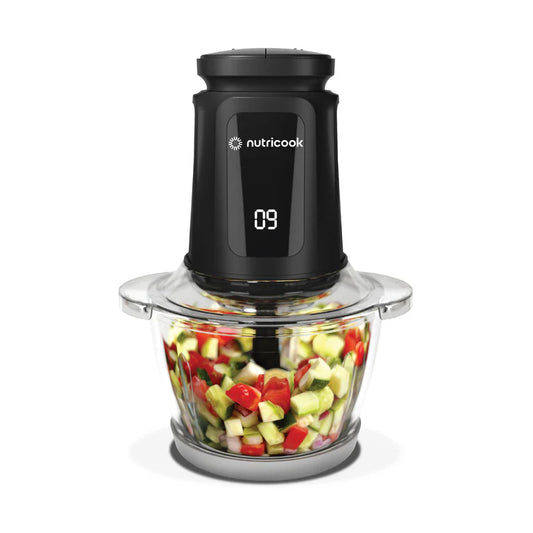 Nutricook XL Food Chopper with 1.2L Glass Bowl, 500W, Black, NC-CH1200