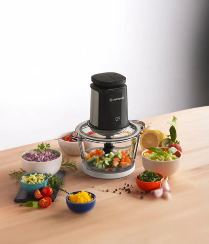 Nutricook XL Food Chopper with 1.2L Glass Bowl, 500W, Black, NC-CH1200