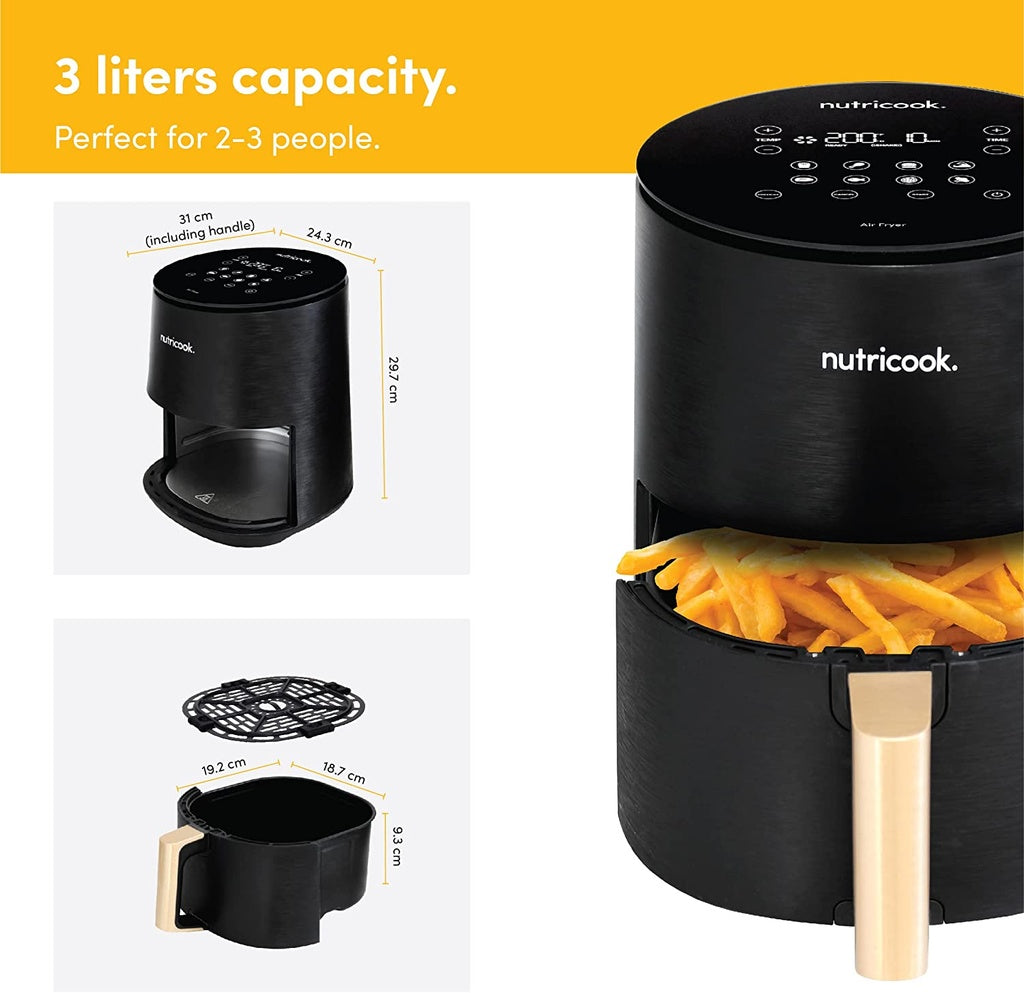 Nutricook Air Fryer Mini - 3 liter - Black