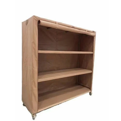 Folding Camping Storage Shelves with Wheels Large Capacity Storage Cabinet