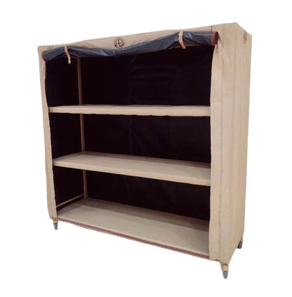 Folding Camping Storage Shelves with Wheels Large Capacity Storage Cabinet