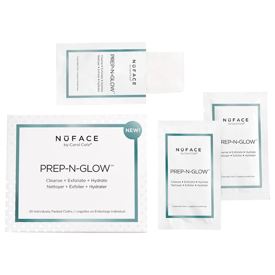 Nuface Prep-N-Glow Cleansing Cloth, Pack of 20