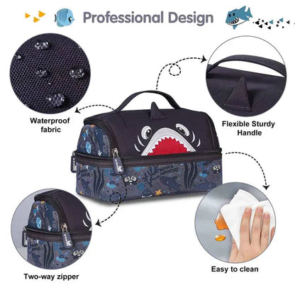Nohoo - Shark Insulated Lunch Bag - Grey