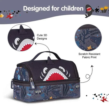 Nohoo - Shark Insulated Lunch Bag - Grey