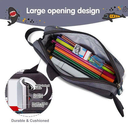 Nohoo - Shark Pencil Bag - Grey
