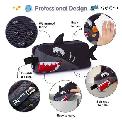Nohoo - Shark Pencil Bag - Grey