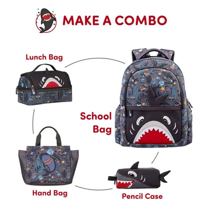 Nohoo - 16" Shark School Backpack - Grey