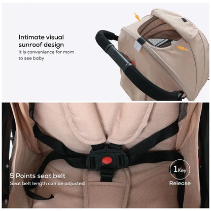 Nurtur Bliss Ultra Compact Lightweight Baby Travel Stroller - Sand