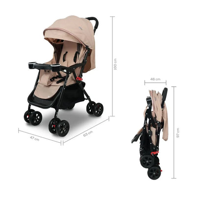 Nurtur Bliss Ultra Compact Lightweight Baby Travel Stroller - Sand
