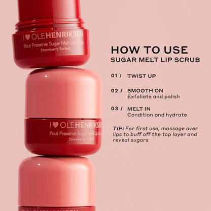 Ole Henriksen Pout Preserve Sugar Melt Lip Scrub 8g - Strawberry Sorbet