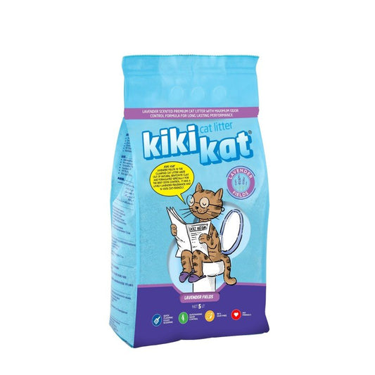 Kiki Kat White Bentonite Clumping Cat litter Lavender Scented 5L / 4.35kg