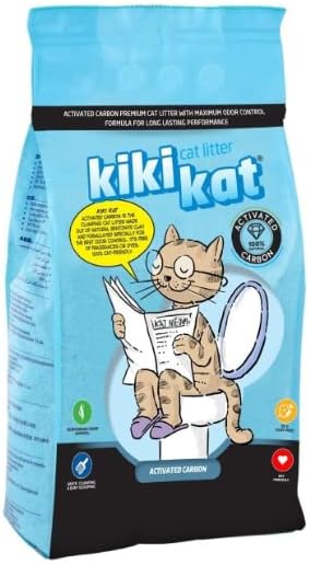 Kiki Kat White Bentonite Clumping Cat Litter Activated Carbon 20L / 17.4kg