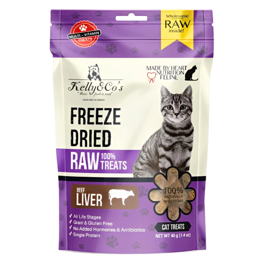 Kelly & Co’s Single Ingredient Freeze Dried Beef Liver for Cat 40gm