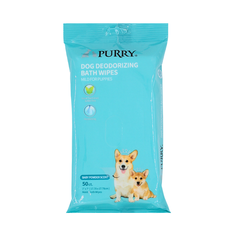 Purry Dog Wipes With Baby Powder Scent 50ct