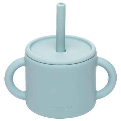 Pippeta - SIlicone Cup With Straw - Sky Blue