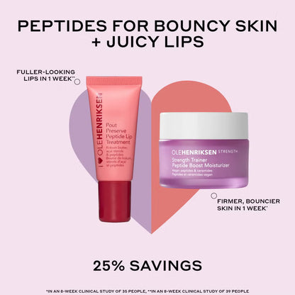 Ole Henriksen Plumping Peptide Pair (Strawberry Pout Preserve & Trainer Moisturiser)
