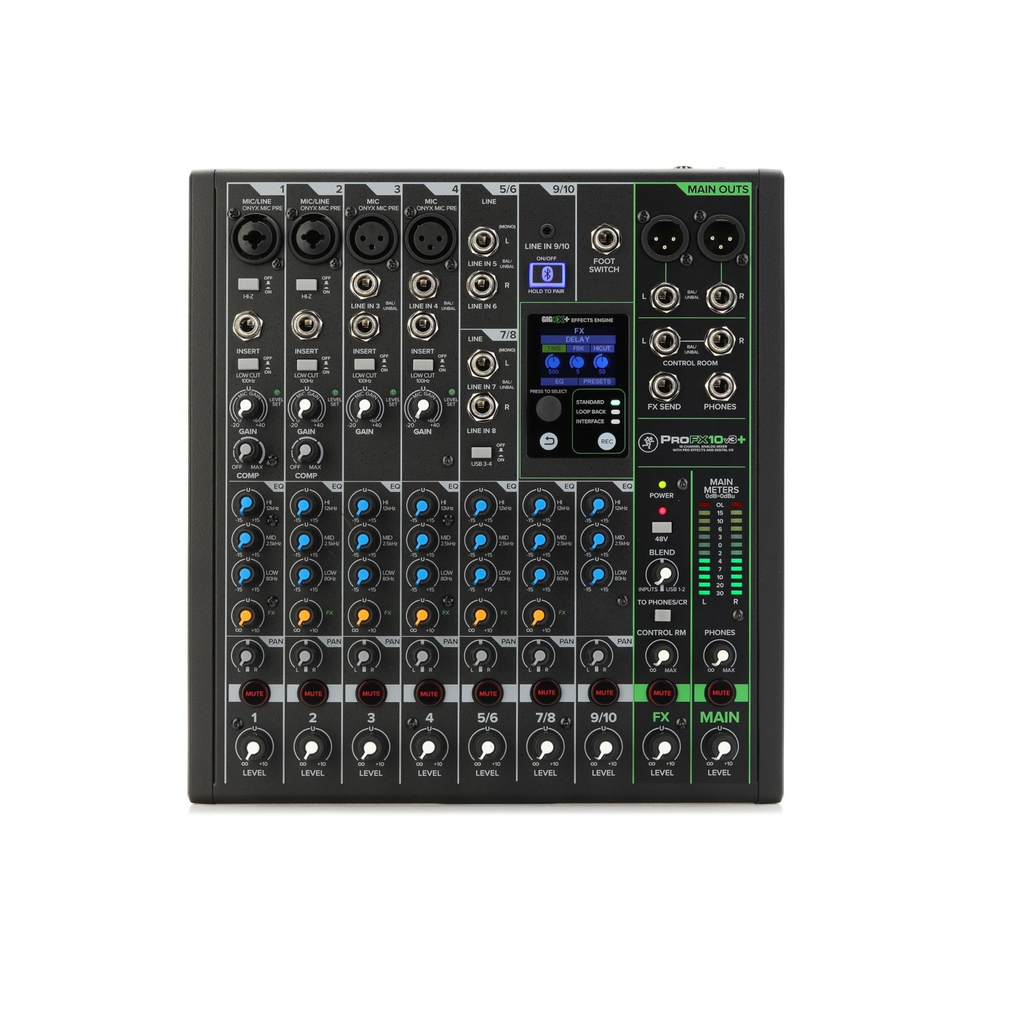 Mackie - ProFX10v3+ 10-Channel Analog Mixer with Enhanced FX, USB Recording Modes, and Bluetooth