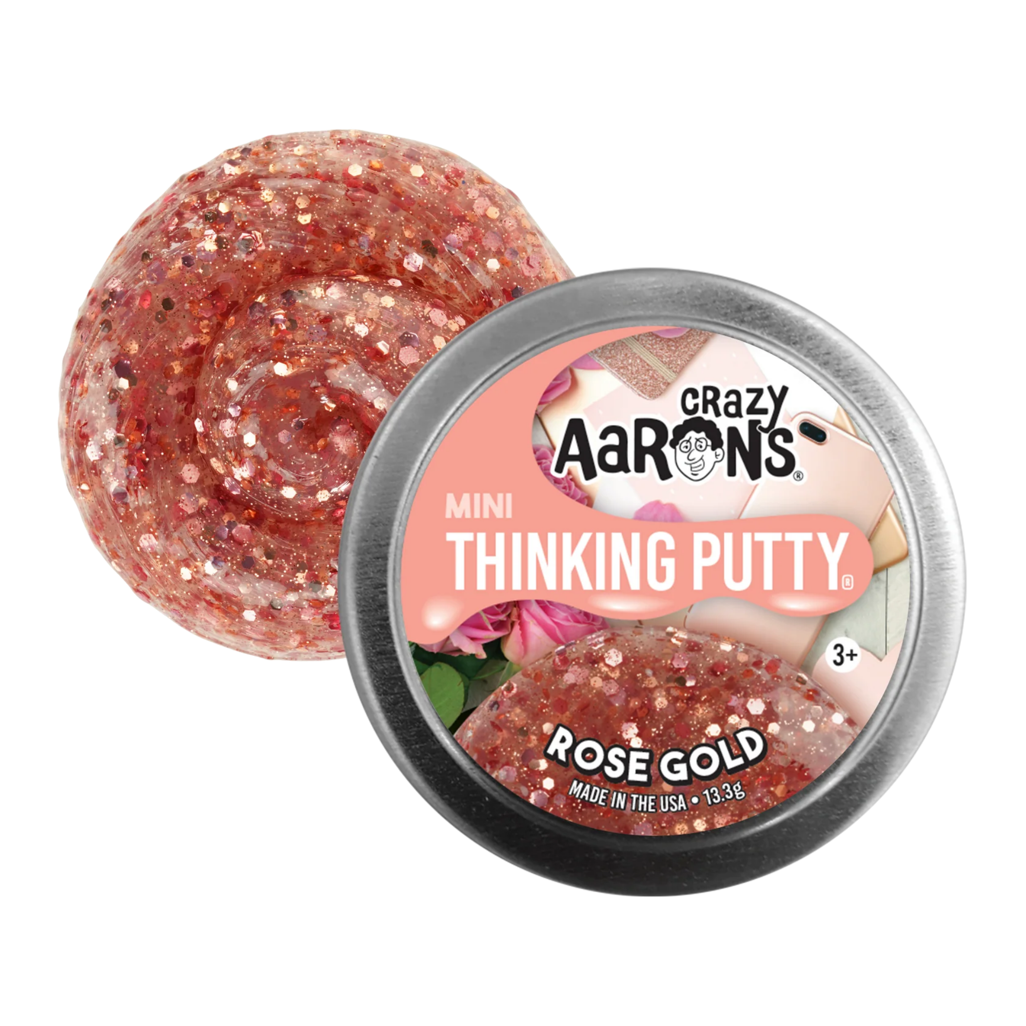 Crazy Aaron's Thinking Putty - Rose Gold 2" Tin