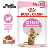 Royal Canin FHN Feline Health Nutrition Kitten Sterilised Gravy Wet Food 12x85gm