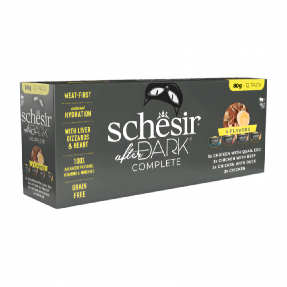 Schesir After Dark Wholefood In Broth Variety Pack for Cat 80gm x 12