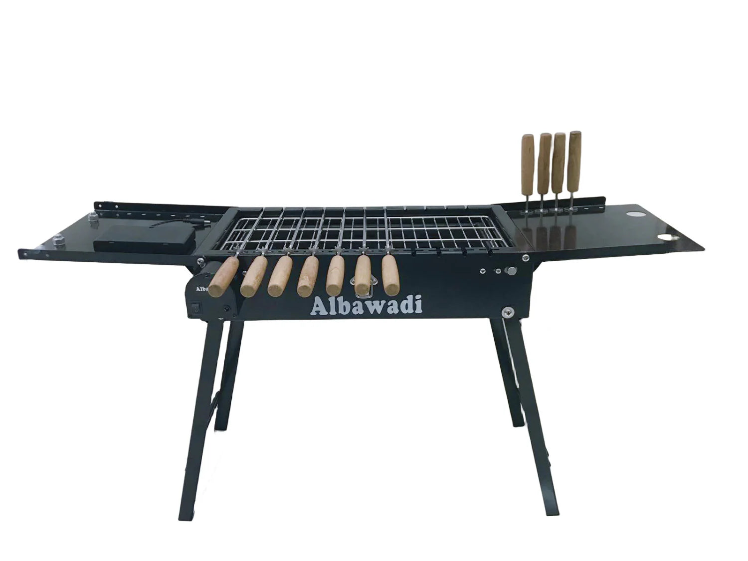 Portable Folding Barbecue Grill with Electric Skewer Camping Charcoal Stove