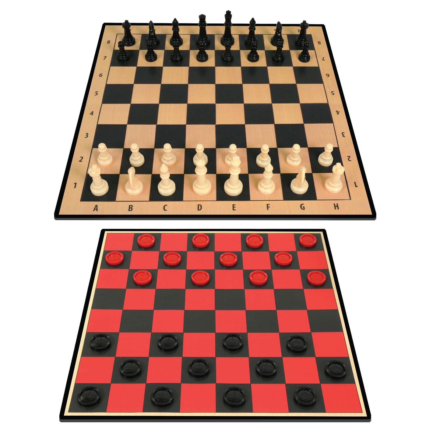 Ambassador Classic Games - 2-in-1 Basic Chess & Checkers