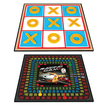 Ambassador - Classic Games - 2-in-1 Basic Racing Game & Tic-Tac-Toe