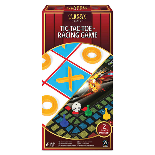 Ambassador - Classic Games - 2-in-1 Basic Racing Game & Tic-Tac-Toe