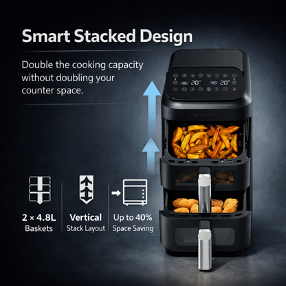 Nutricook Duo Stack Air Fryer Pro - Black