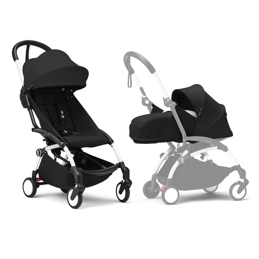 Stokke YOYO3 White Frame & 0+ & 6+ Black Bundle
