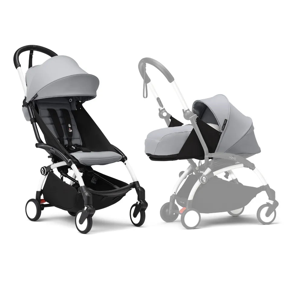 Stokke YOYO3 White Frame & 0+ & 6+ Stone Bundle