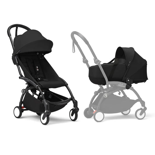 Stokke YOYO3 Frame Black + Newborn & 6+ Pack Bundle - Black