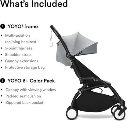 Stokke YOYO3 Black Frame & 6+ Stone Bundle