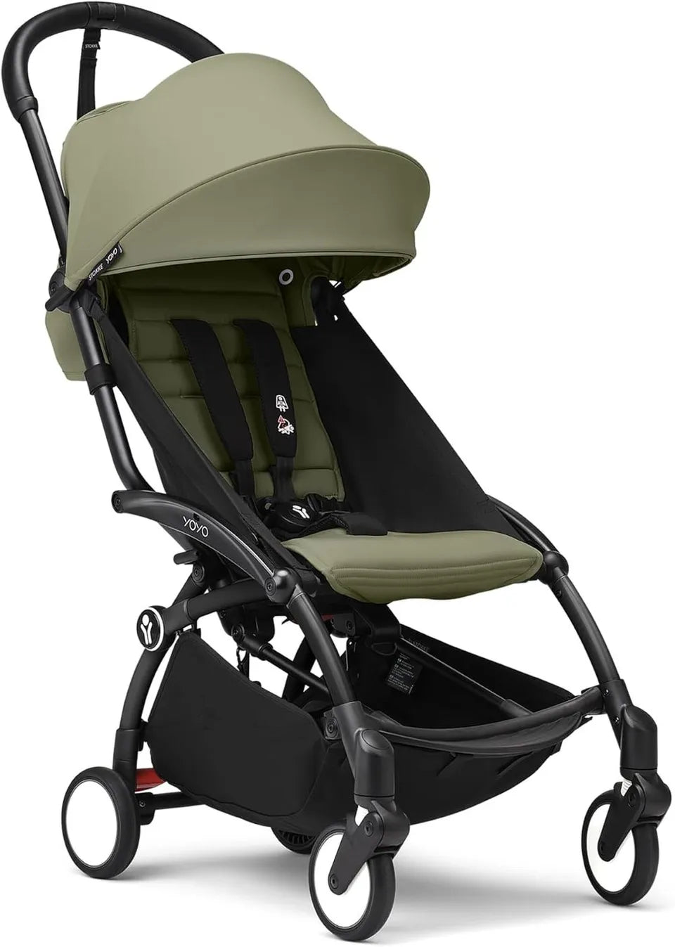 Stokke YOYO3 Black Frame & 6+ Olive Bundle