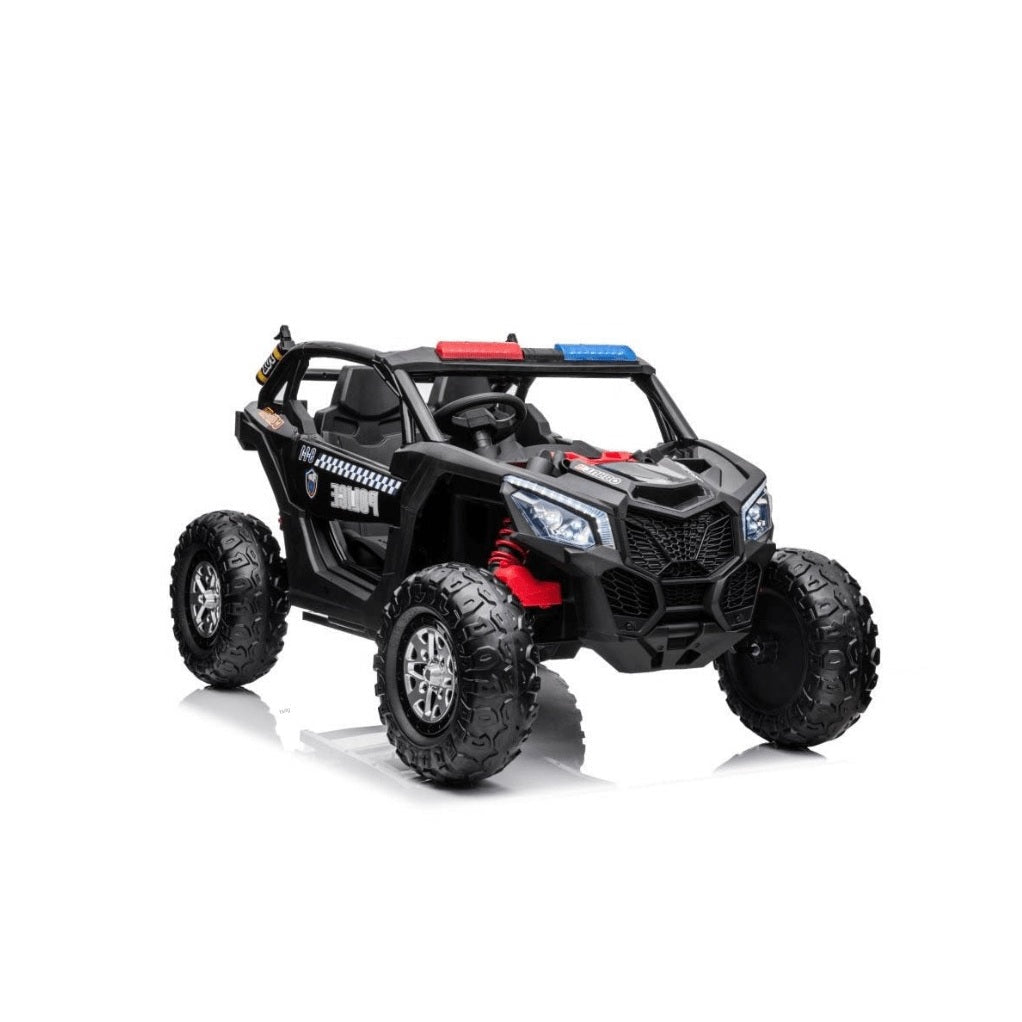 Kids 12v Police Utv Buggy Electric Rideon – Black