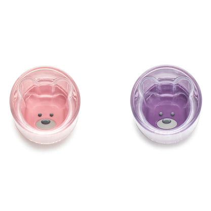 Melii - Double Walled Bear Cup - 145 ml - 2pcs - Purple/Pink