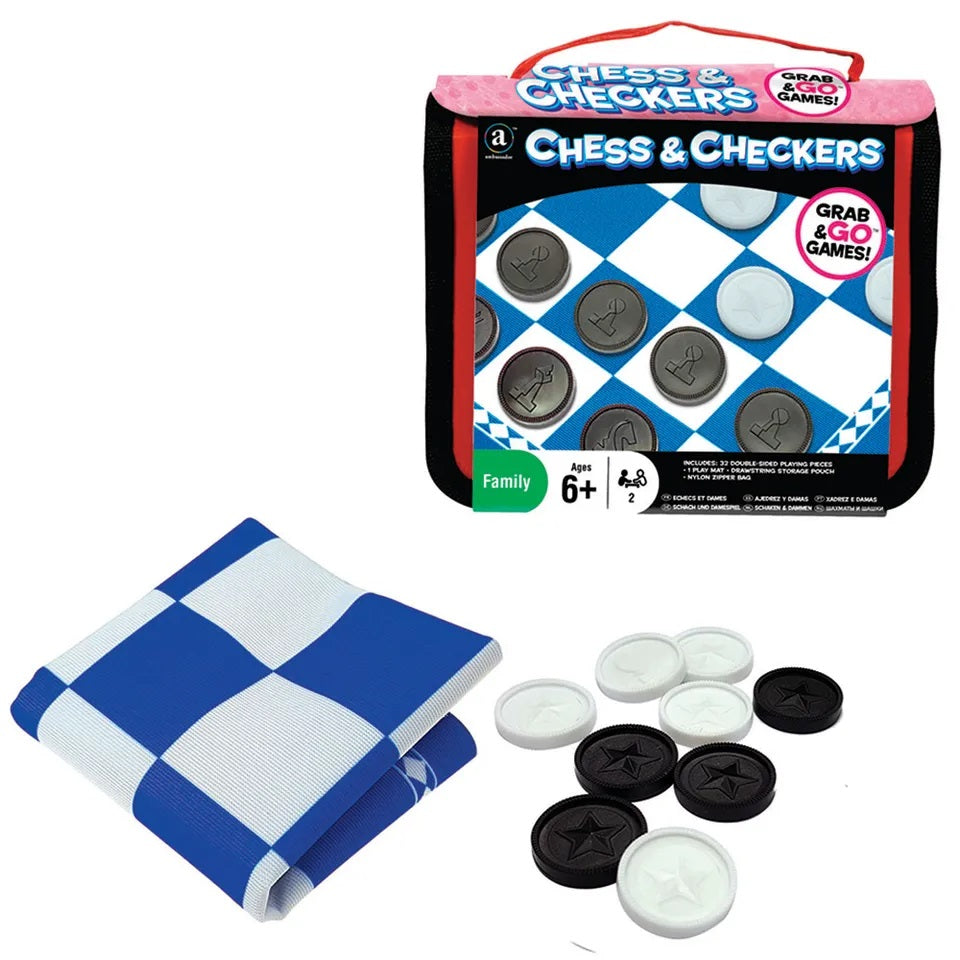 Ambassador - Grab & Go Games - Travel Chess & Checkers