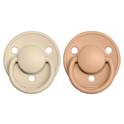 مريلة - مصاصة ديلوكس سيليكون - 0-3 سنوات - عبوة من قطعتين - فانيليا/خوخ