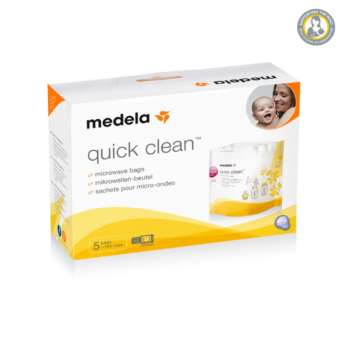 أكياس تعقيم الميكروويف سريعة التنظيف من Medela