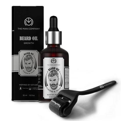 THE MAN COMPANY Beard Growth Pair- Derma Roller + Almond Beard Oil