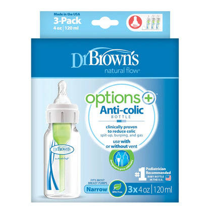 Dr. Brown's Narrow Neck Baby Feeding Bottles Pack of 3 - 120ml Each