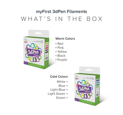 myFirst - Filaments - 3D Pen - 5 Colours - Warm